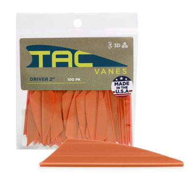 2" Driver Hybrid Vanes, Orange Vanes, Pack of 100, Vanes for Archery Bowhunting and Recreational Shooting