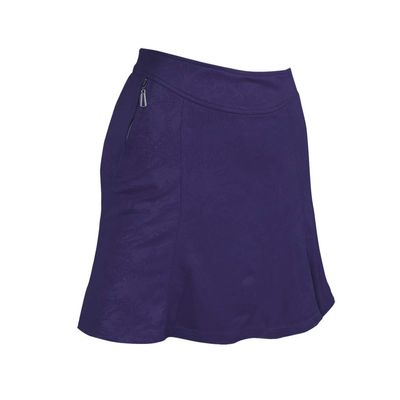Monterey Club Women's Vintage Fairy Emboss Knit Skort #2949 (Navy, Small)