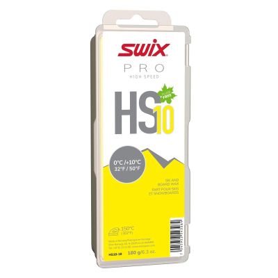Swix HS10 Yellow High Speed Ski & Snowboard Wax for Very Warm Temperatures - 180g