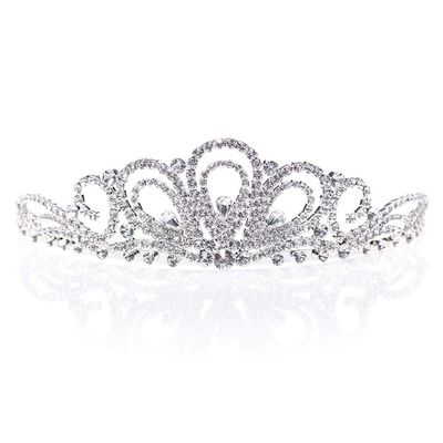 Anderson's Laura Rhinestone Tiara, Sparkling Clear Crystal Crown for Women, Adjustable Silver Band with Comfort Combs, Perfect for Weddings, Proms, Pageants, Quinceaeras, and Special Occasions