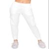 ALWAYS Womens Ribbed Cargo Jogger Sweatpants - Premium Soft Winter Warm Stretch Rib Knit Pants with Pockets White M view 2