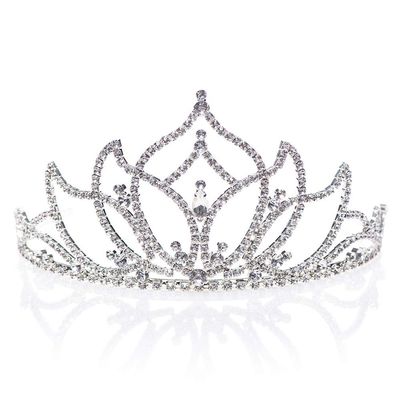 Silver Elvira Rhinestone Tiara- 3 1/4 Inch