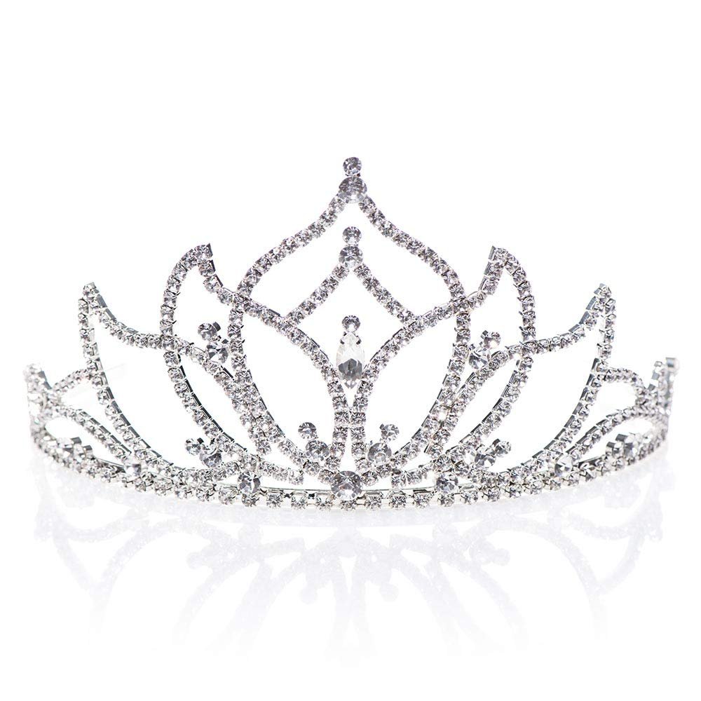 Silver Elvira Rhinestone Tiara- 3 1/4 Inch