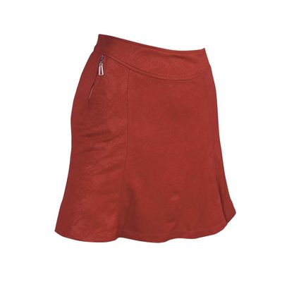 Monterey Club Women's Vintage Fairy Emboss Knit Skort #2949 (Red, X-Large)