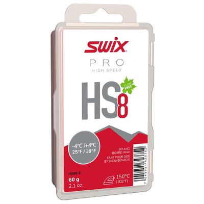 Swix HS8 Red High Speed Ski & Snowboard Wax for Warmer Temperatures - 60g