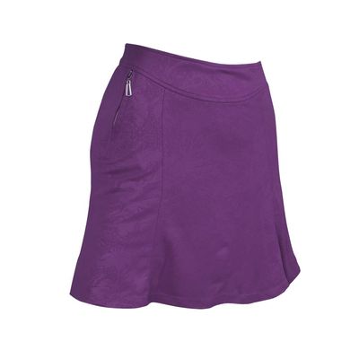 Monterey Club Women's Vintage Fairy Emboss Knit Skort #2949 (Dahila Purple, Large)