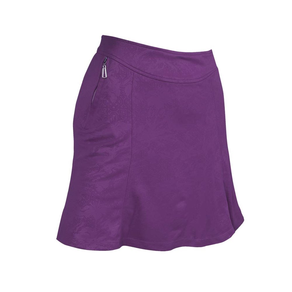 Monterey Club Women's Vintage Fairy Emboss Knit Skort #2949 (Dahila Purple, Large)