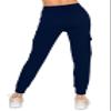 ALWAYS Womens Ribbed Cargo Jogger Sweatpants - Premium Soft Winter Warm Stretch Rib Knit Pants with Pockets Navy L view 4