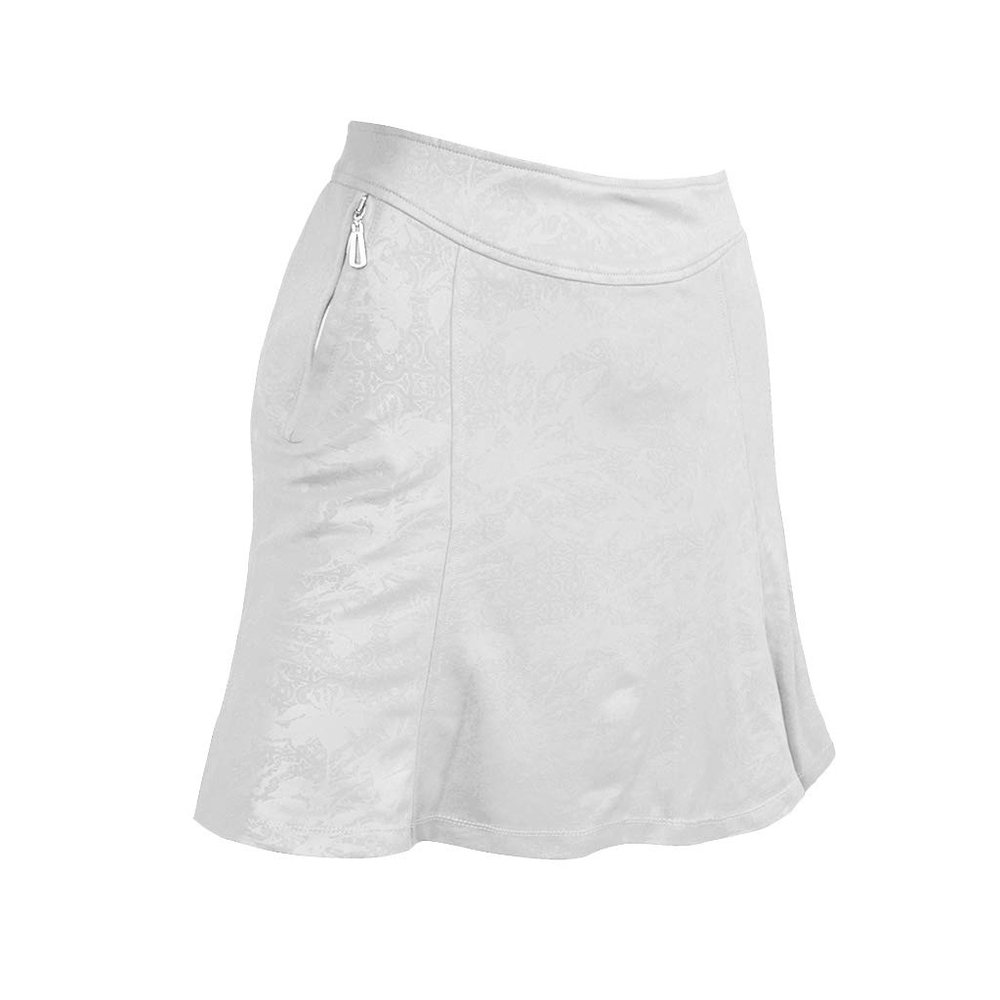 Monterey Club Women's Vintage Fairy Emboss Knit Skort #2949 (White, Medium)