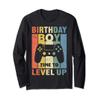Birthday Boy Time to Level Up Video Game Birthday Gift Boys Long Sleeve T-Shirt view 1