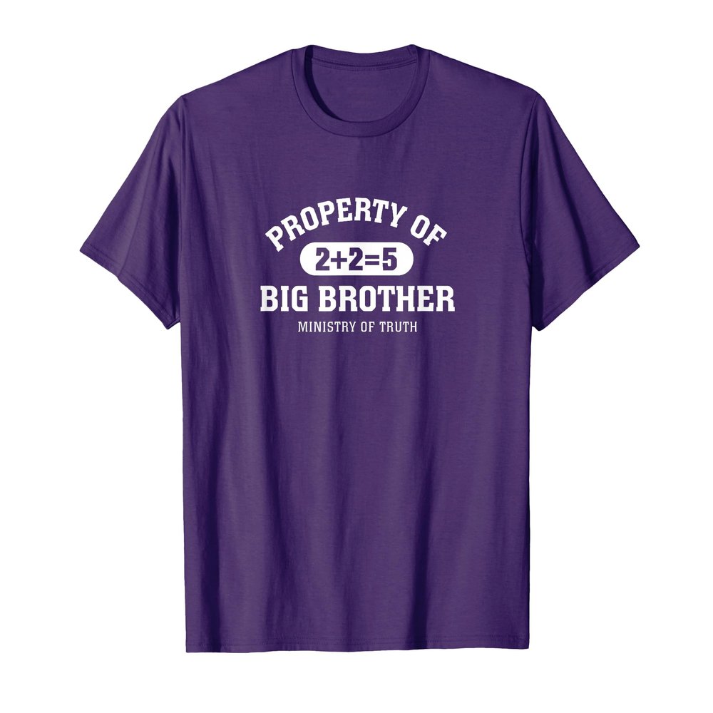 1984 Dystopian Truth Ministry 2+2=5 Property of Big Brother T-Shirt
