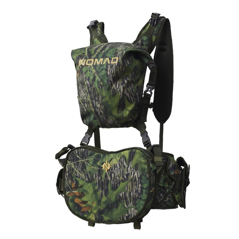 Nomad Mens Pursuit Convertible Turkey Vest | Camo Turkey Hunting Vest, Mossy Oak Shadowleaf, One Size
