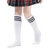 American Trends Kids Socks Knee High Uniform Sports Soccer Socks Stripes Tube Socks for Child Boys Girls 1 Pack White & Black view 4