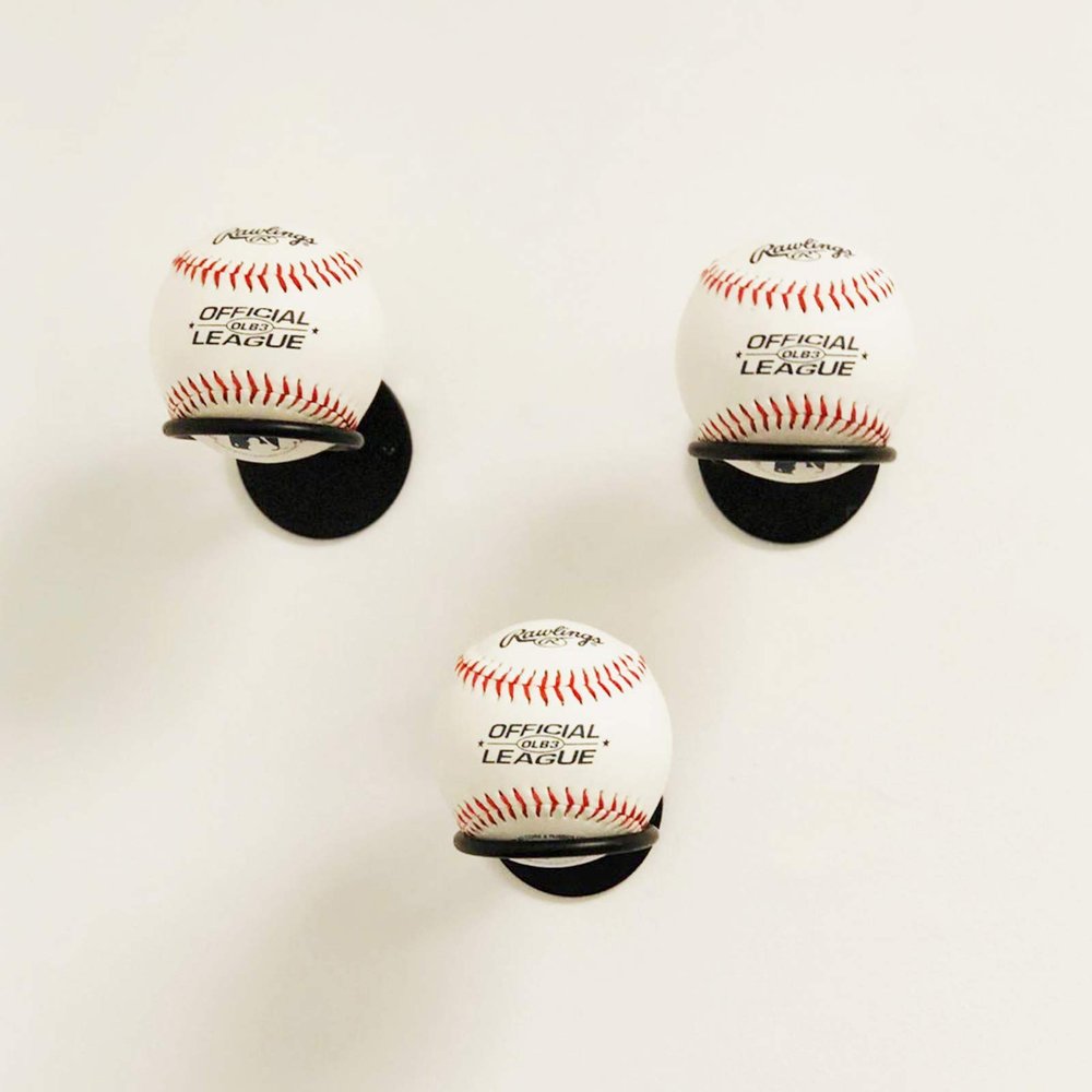 DECOMIL Sporta Baseball Display Memorabilia Holder Heavy-Duty Wall Mount Rack for Collectibles Steel (3)