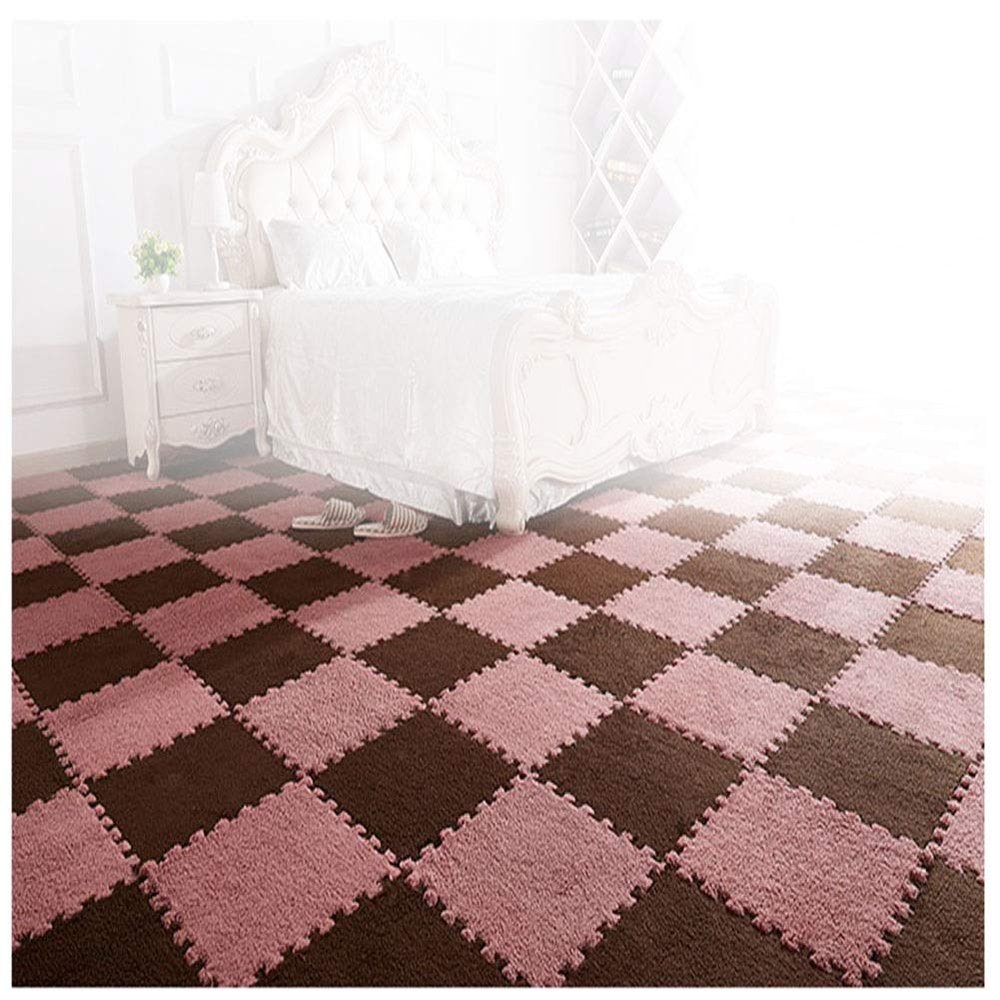 ALGFree Soft Foam Play Mats, Suede Interlocking Tiles Non-Slip Splice Protective Flooring Mats Childrens Room Crawling Mat 30x30x1cmFree Splicing (Color : D, Size : 30pcs)