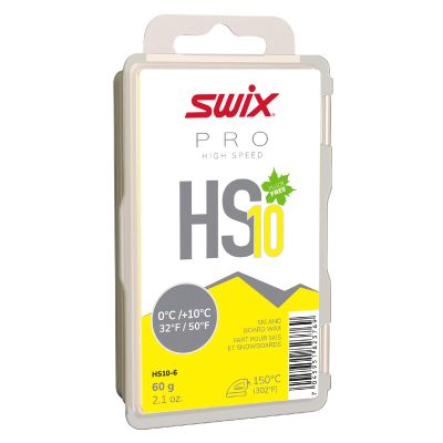 Swix HS10 "Yellow" High Speed Ski & Snowboard Wax for Very Warm Temperatures - 60g