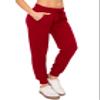 ALWAYS Womens Ribbed Jogger Sweatpants - Rib Knit Pants with Pockets Red M view 1