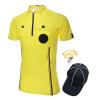 TopTie Men's Pro Soccer Referee 3 Piece Package, USSF Short Sleeve Referee Shirt, Hat and Metal Coach Whistle-Yellow-3XL view 1