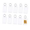 10PCS Clear Acrylic Rectangle Blank Photo Image Picture Frame Framework Personalized Split Keychain Key Buckle Ring Wallet Friendly Picture Frame Key Ring (1.3 x 2) view 1