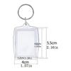 10PCS Clear Acrylic Rectangle Blank Photo Image Picture Frame Framework Personalized Split Keychain Key Buckle Ring Wallet Friendly Picture Frame Key Ring (1.3 x 2) view 2
