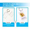 10PCS Clear Acrylic Rectangle Blank Photo Image Picture Frame Framework Personalized Split Keychain Key Buckle Ring Wallet Friendly Picture Frame Key Ring (1.3 x 2) view 3