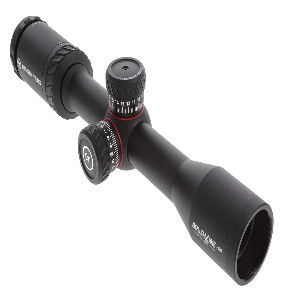 Crimson Trace Brushline Pro 2-7x32mm Riflescope with SFP, BDC Rimfire Reticle, Lightweight Solid Construction, Scope Caps and Lens Cloth for Hunting, Shooting and Outdoor