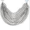 10 Strands of Pewter Chains Layered with 1 Strand of Gray Coin Pearl Necklace for Women Gifts 19" view 2