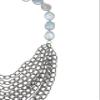10 Strands of Pewter Chains Layered with 1 Strand of Gray Coin Pearl Necklace for Women Gifts 19" view 3