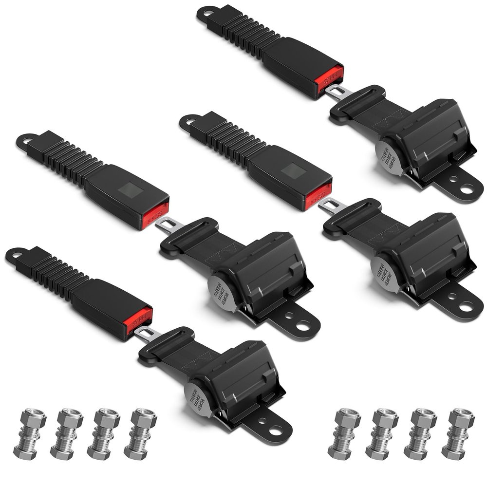 CLUBRALLY Golf Cart Seat Belts, 40" Retractable Universal Seat Belts Kit,Fits Club Car EZGO Yamaha 4 Set