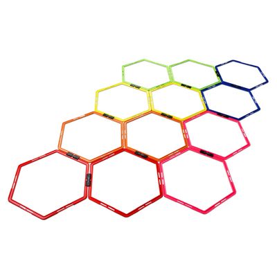 Yes4All Hex Agility Rings/Speed Rings with Carrying Bag  Hexagon Rings, Agility Hurdles for Agility Footwork Training (Set of 12 Colorful Rings)