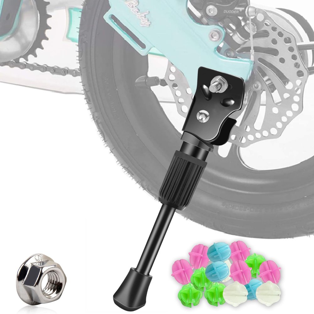 LEICHTEN Kickstand for Kids Bike, Kids Bike Kickstand for 16 Inch Wheel Children's Bicycle Single-Side Kick Stand Rear Mount Bikes Support Racks for Girls and Boys, Black, Non-adjustable