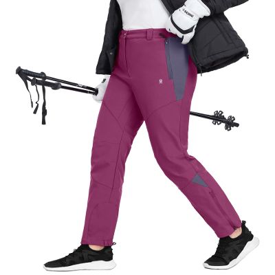 Little Donkey Andy Women's Fleece Lined Waterproof Softshell Pants Hiking Ski Snowboarding Pants Purple XS