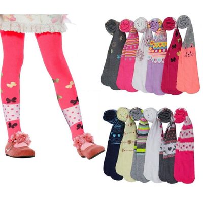 I&S 6 Pack Girl's Winter Tights Fashion Kids Stretch Comfortable Assorted Colors Designs (Small - (Age: 1-3 Years), Assorted Prints & Designs)