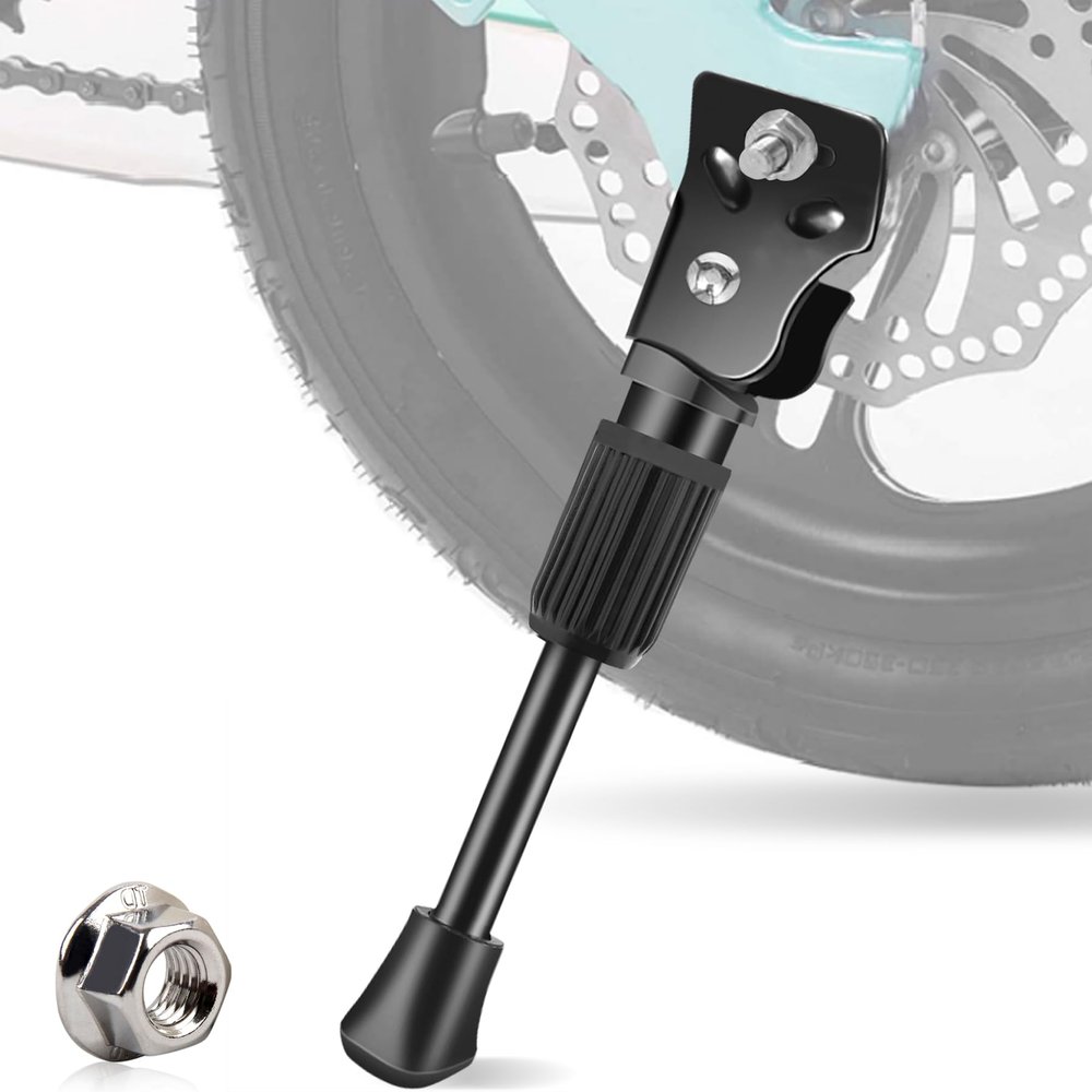 LEICHTEN Kickstand for Kids Bike, Kids Bike Kickstand for 14 Inch Wheel Children's Bicycle Single-Side Kick Stand Rear Mount Bikes Support Racks, Black, Non-adjustable