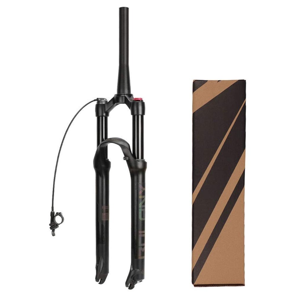 VXXV MTB Bike Front Air Suspension Fork 26 27.5 29 Inch Alloy Downhill Cycling Damping Adjustment Travel 120mm FKA004 (Color : Tapered Remote Lockout, Size : 29 inch)