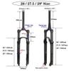 VXXV MTB Bike Front Air Suspension Fork 26 27.5 29 Inch Alloy Downhill Cycling Damping Adjustment Travel 120mm FKA004 (Color : Tapered Remote Lockout, Size : 29 inch) view 2