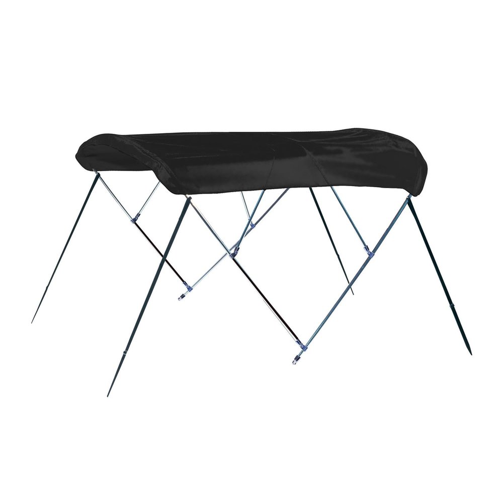 CARVER A4681UB-02 6'L 3-Bow Round Tube Bimini Top Kit - 46" H, Fits 79"-84" W, Jet Black
