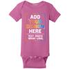TEEAMORE Custom Bodysuits for Baby Personalized Bodysuit Design Your Own Add Your Text Image Raspberry view 1