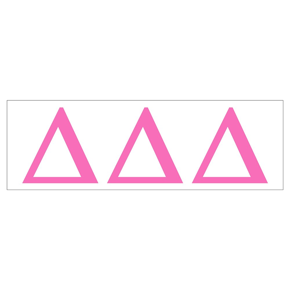 Pro-Graphx Delta Delta Delta Greek Sorority Sticker Decal, 2.5 Inches Tall, Pink