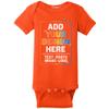 TEEAMORE Custom Bodysuits for Baby Personalized Bodysuit Design Your Own Add Your Text Image Orange view 1