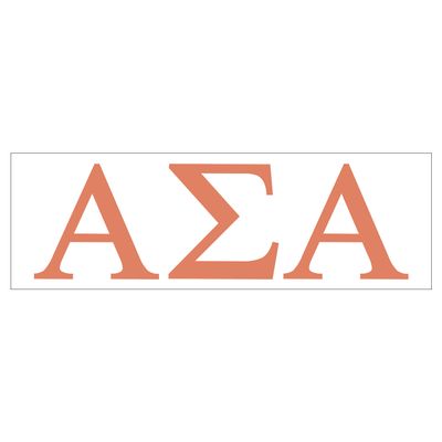 Pro-Graphx Alpha Sigma Alpha Greek Sorority Sticker Decal, 2.5 Inches Tall, Coral