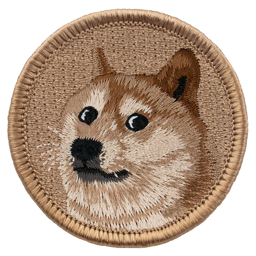 Doge (Shibe) Patrol Patch - 2" Diameter Round Embroidered Patch (Hook & Loop Fastener)