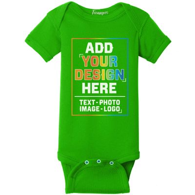 TEEAMORE Custom Bodysuits for Baby Personalized Bodysuit Design Your Own Add Your Text Image
