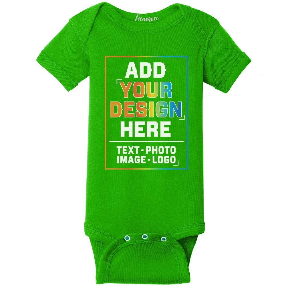 TEEAMORE Custom Bodysuits for Baby Personalized Bodysuit Design Your Own Add Your Text Image