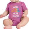 TEEAMORE Custom Bodysuits for Baby Personalized Bodysuit Design Your Own Add Your Text Image Raspberry view 2