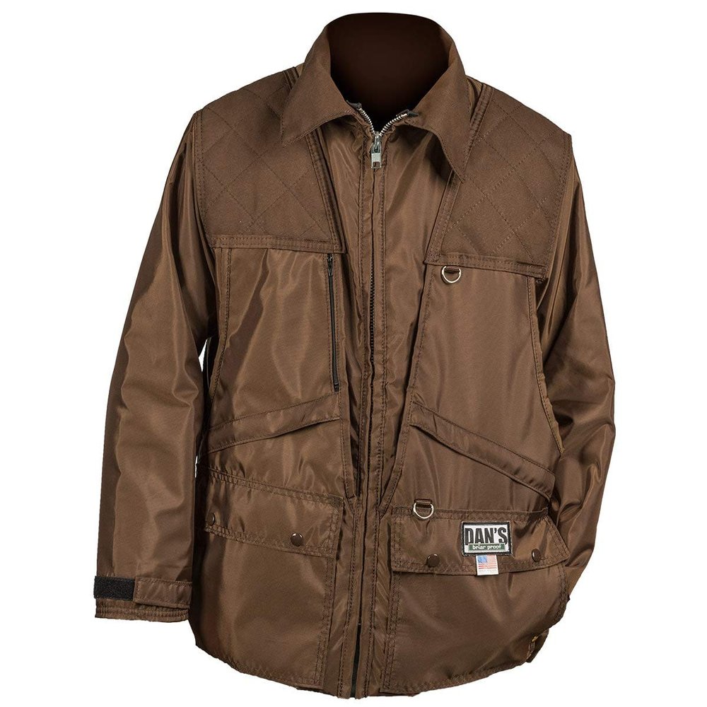 DAN'S Hunting Gear, LLC Briar proof, Frontloading, Small Game Coat, Made in U.S.A. (Brown, 2XLarge)