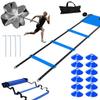 XINXIANG 20ft Sports Agility Ladder, Agility Training Equipment for Football, Exercise, Tennis, Legs Workout with Speed Parachute, Cones and Carry Bag view 1