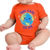 TEEAMORE Custom Bodysuits for Baby Personalized Bodysuit Design Your Own Add Your Text Image Orange view 3