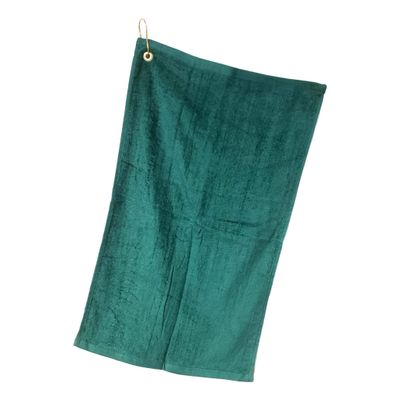 101 BEACH Cotton Golf Bag Towel with Clip (Hunter Green)