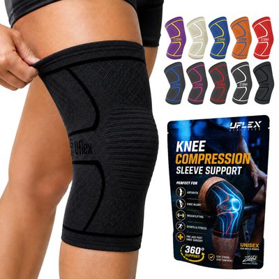 Knee Brace for Men and Women Knee Compression Sleeve Knee Support Wraps for Arthritis Joint Pain Relief, Workout, Swelling, Sports, Circulation, Running, Recovery for ACL & Meniscus Tear Small Black